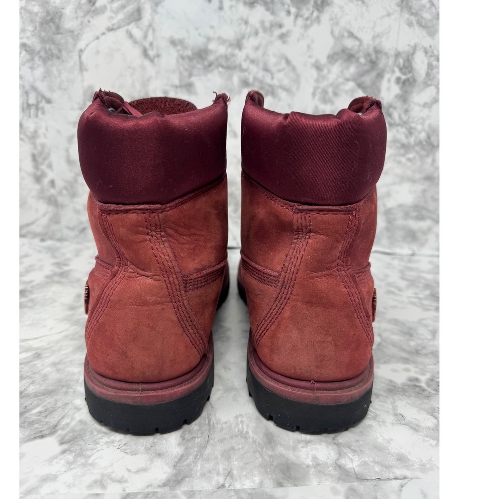 Timberland❤️ Premium 6" Waterproof‎ Boots Burgundy Maroon Nubuck Gorpcore boho - Picture 5 of 13